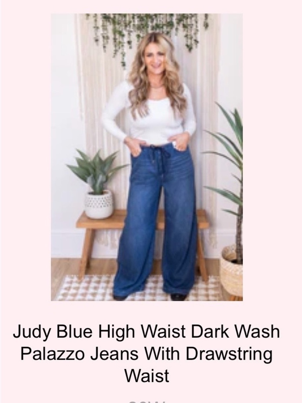Brand new wide leg, loose fit Judy Blue palazzo jeans